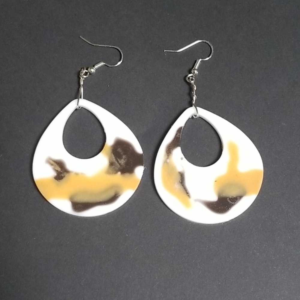 Cowhide print earrings handmade